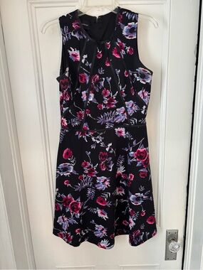 Donna Morgan Black Floral Fit & Flare Dress